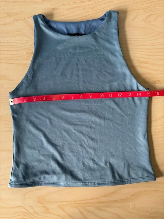 Women’s Sleeveless Crewneck Tank Top in Dusty Blue - Picture 7 of 8